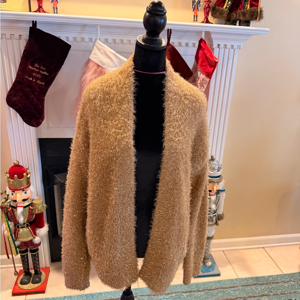 Cato Tan Fuzzy Cardigan